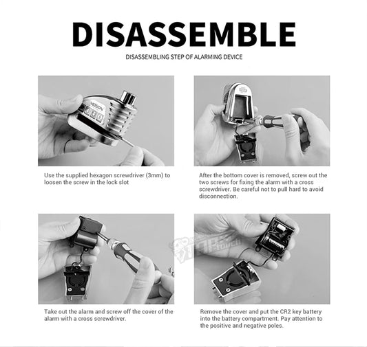 Stainless Steel Motorcycle Disc Lock with Alarm Set