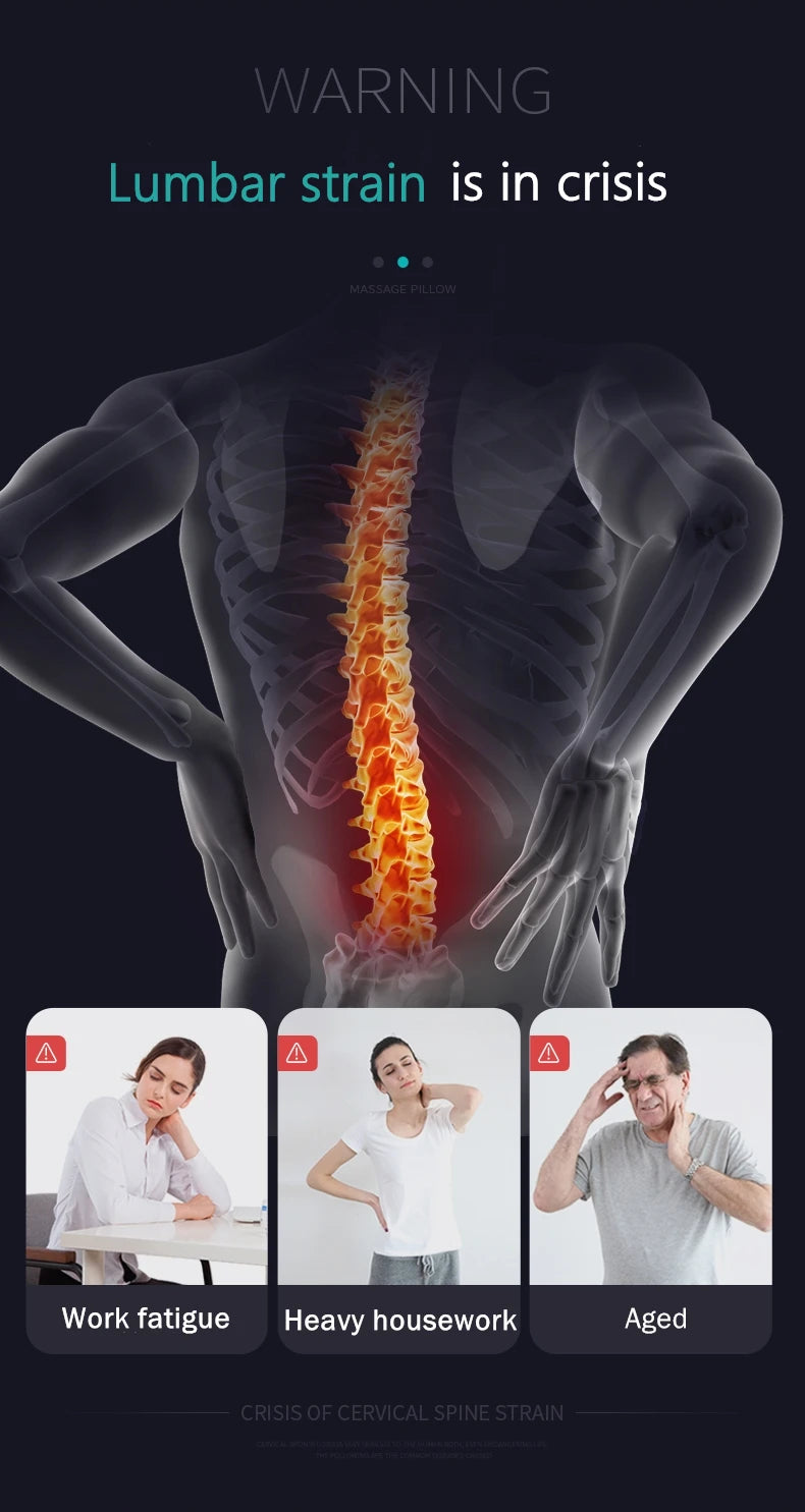 3-in-1 Portable Massage Pillow for Neck Back and Waist