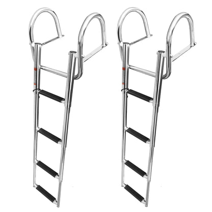 Heavy Duty 4 Step Telescoping Ladder for Boats and Swimmers