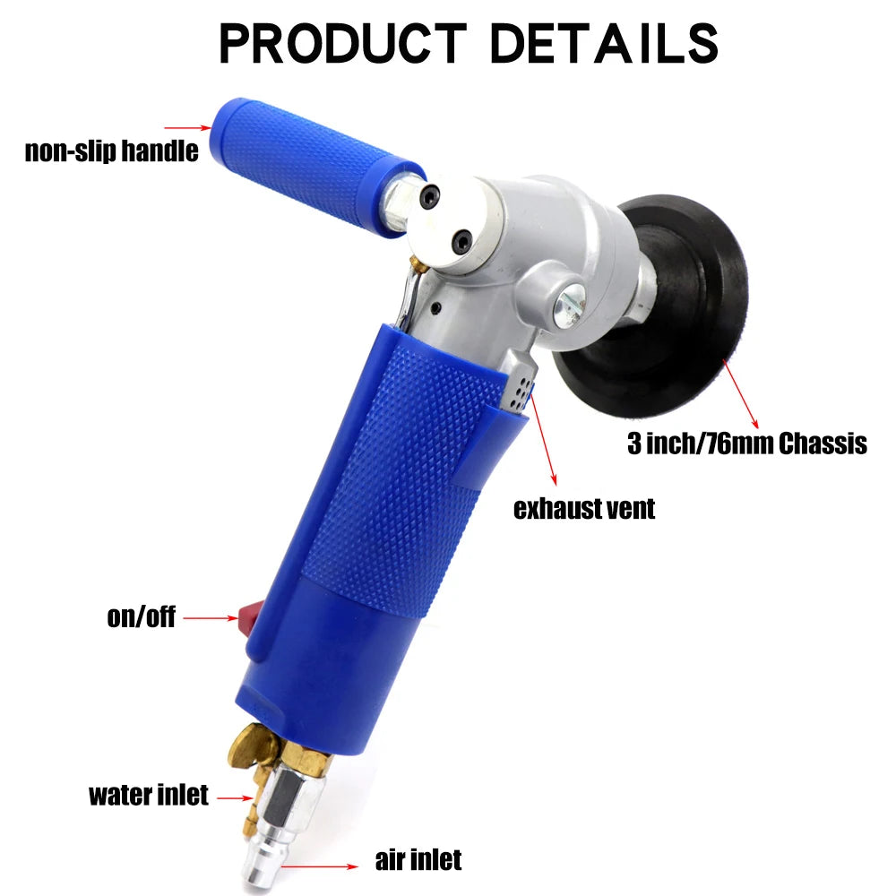 3" Pneumatic Wet Polisher for Stone with 16mm Arbor