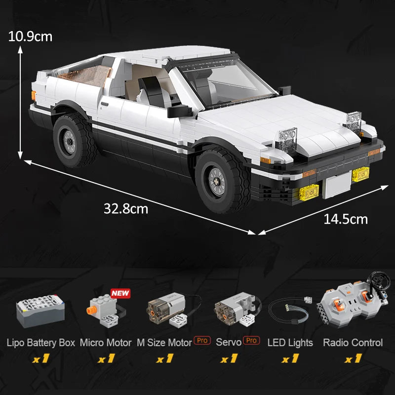 1324PCS RC Drift Car Building Blocks with LED