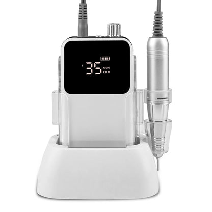 Rechargeable Silver Nail Drill 35000RPM Manicure and Pedicure