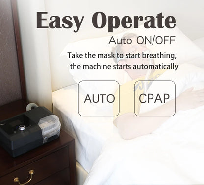 Compact Auto CPAP Machine with Small Nasal Mask & Humidifier