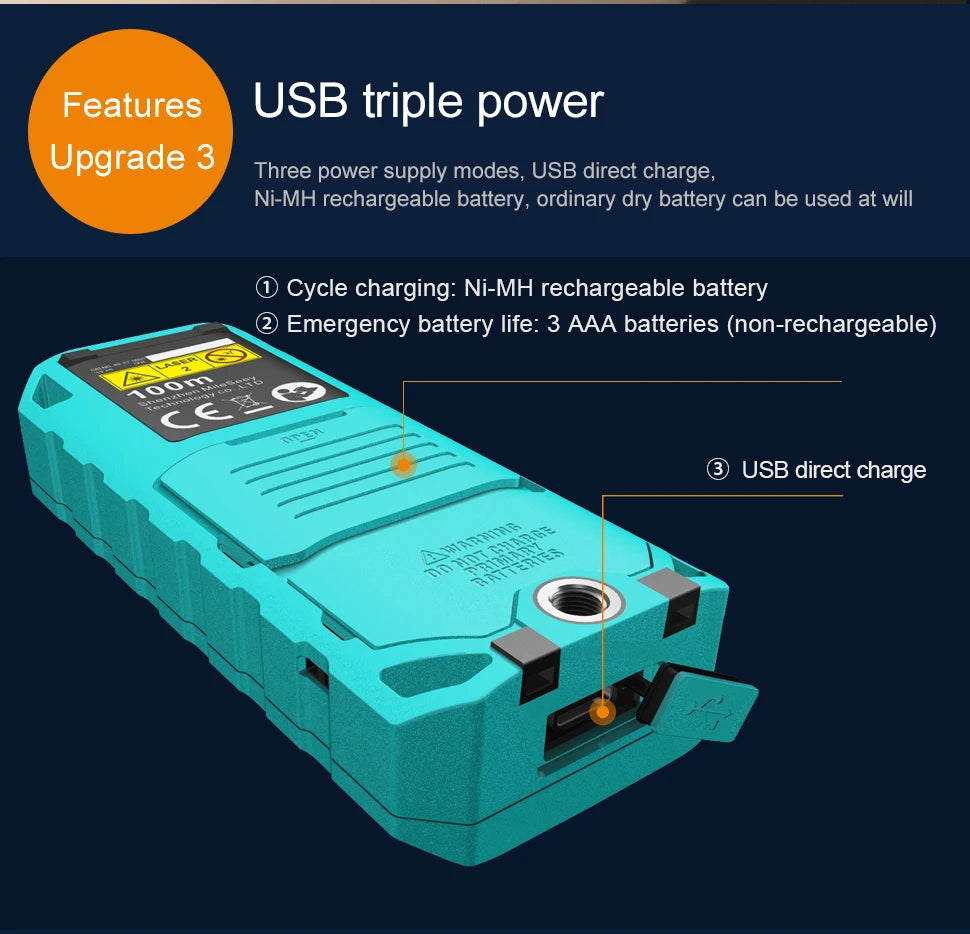 100m Laser Distance Meter with Bluetooth Rangefinder