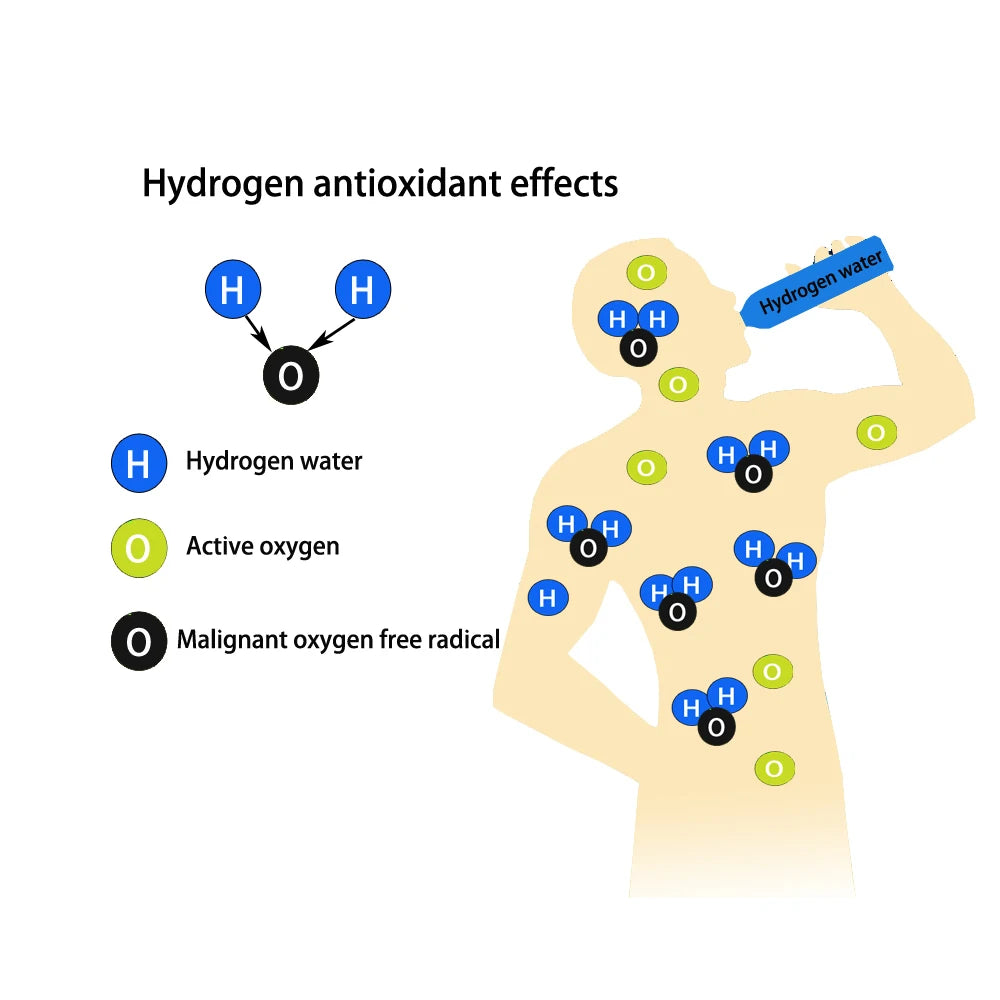 Portable Hydrogen Rich Water Bottle SPE Generator Brown