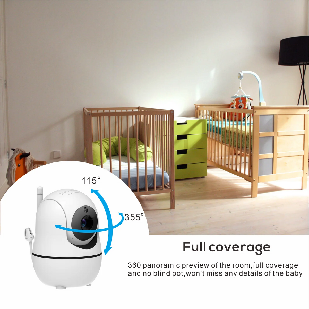 5 Inch Video Baby Monitor with 4X Zoom and Lullabies
