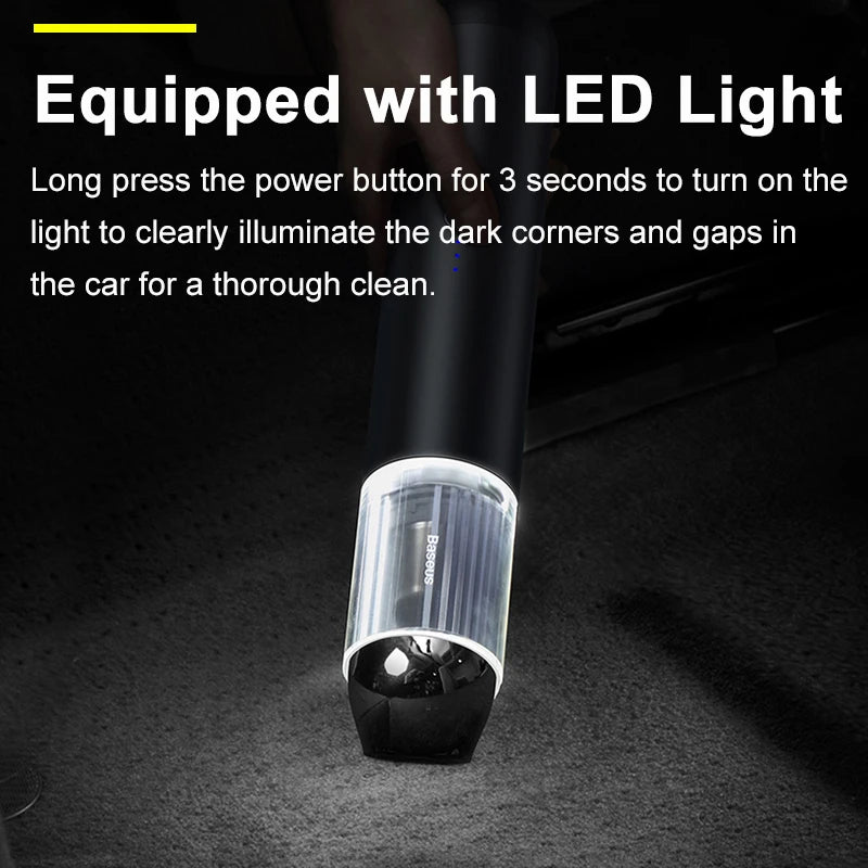 2-in-1 Cordless Car Vacuum Cleaner with Blowpipe & LED