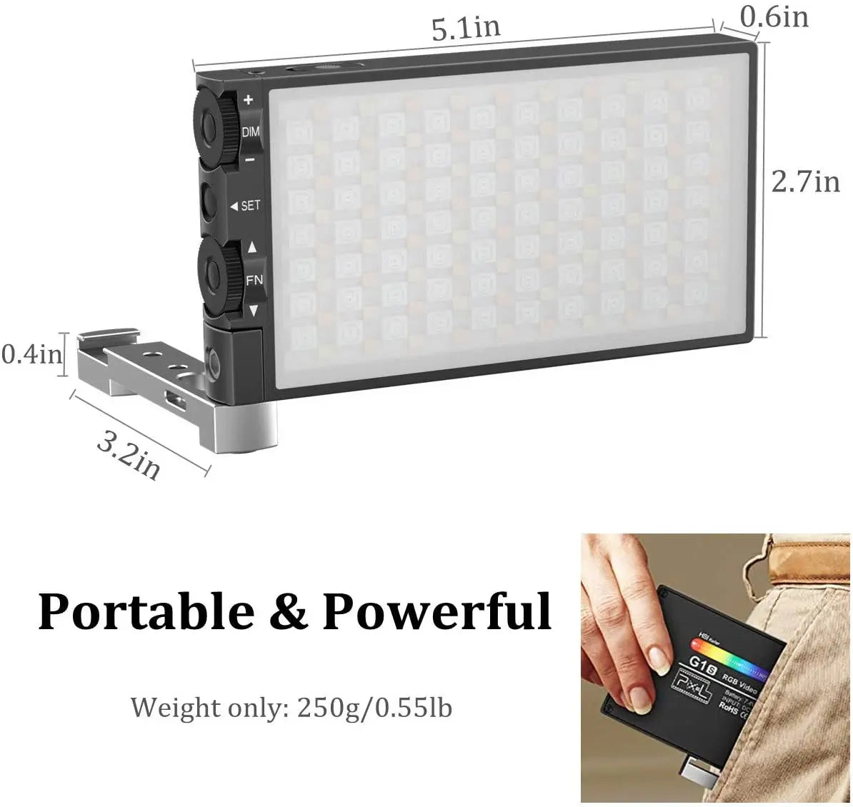 G1S RGB LED Video Light Kit 1 for Photography
