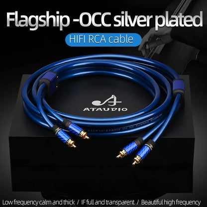 1m HIFI OCC Silver-Plated RCA Audio Cable