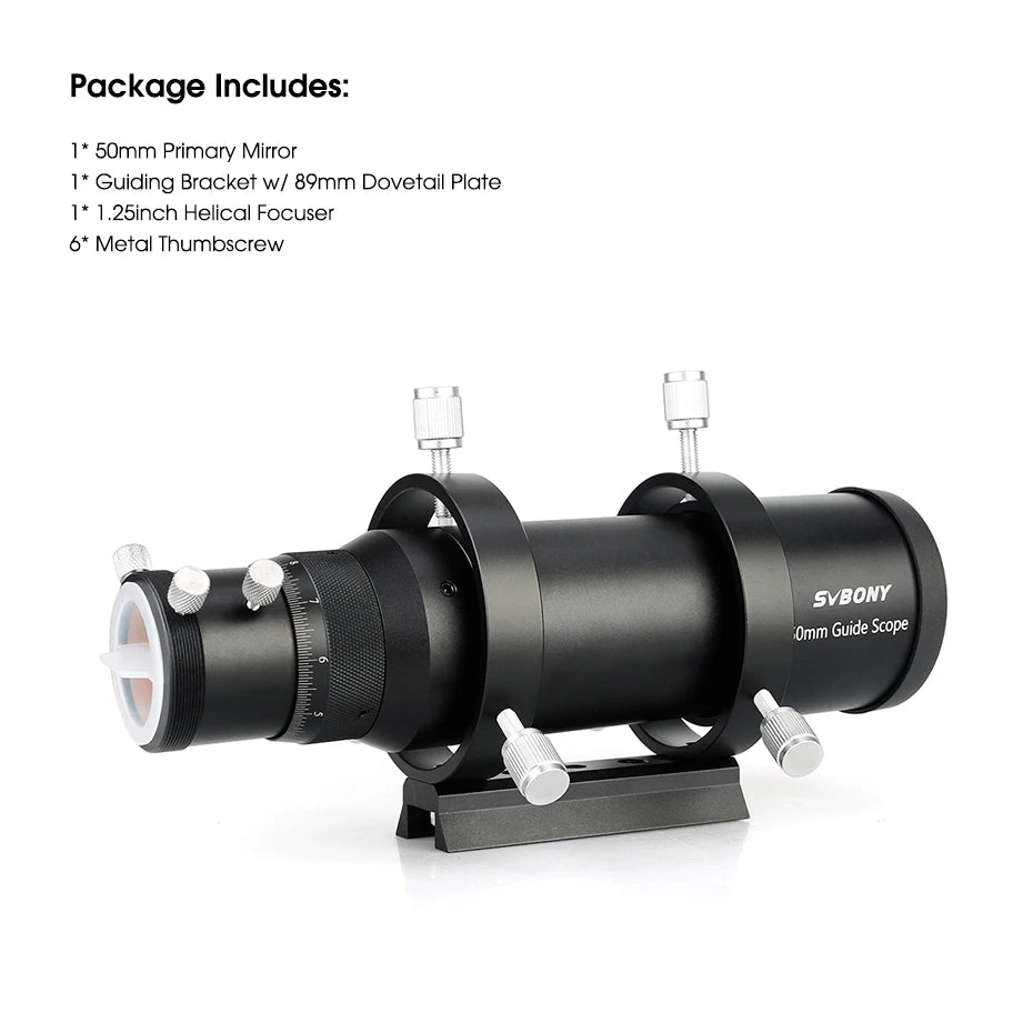 50mm/190mm Compact Guide Scope with Helical Focuser