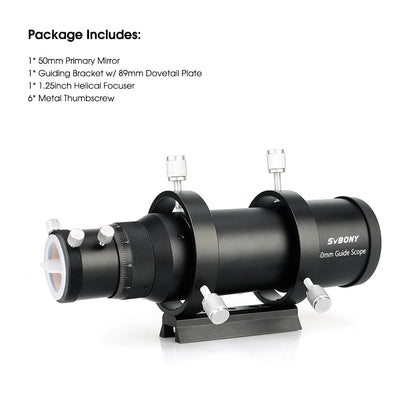 50mm/190mm Compact Guide Scope with Helical Focuser
