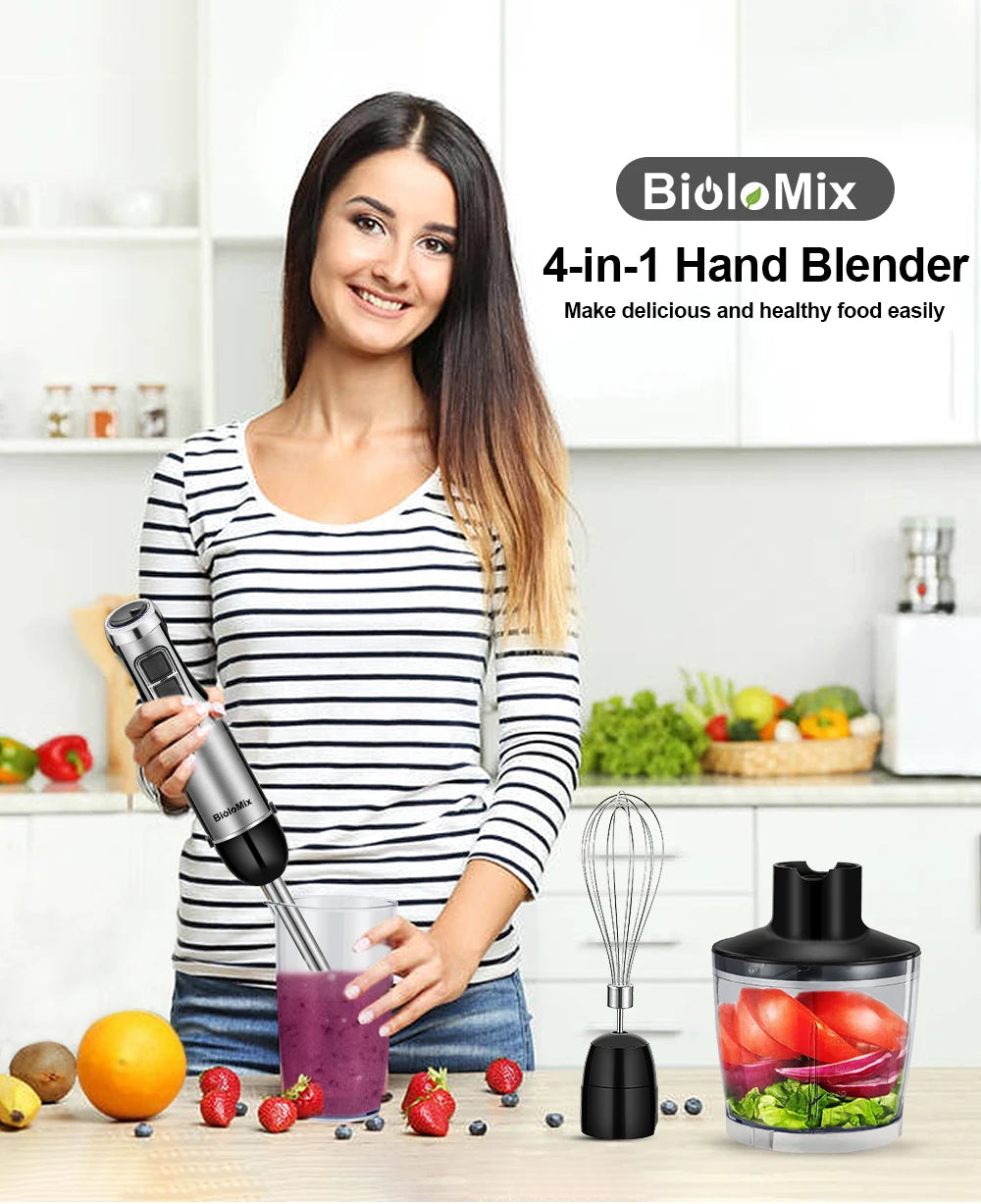 1200W 4-in-1 Immersion Hand Blender with Chopper