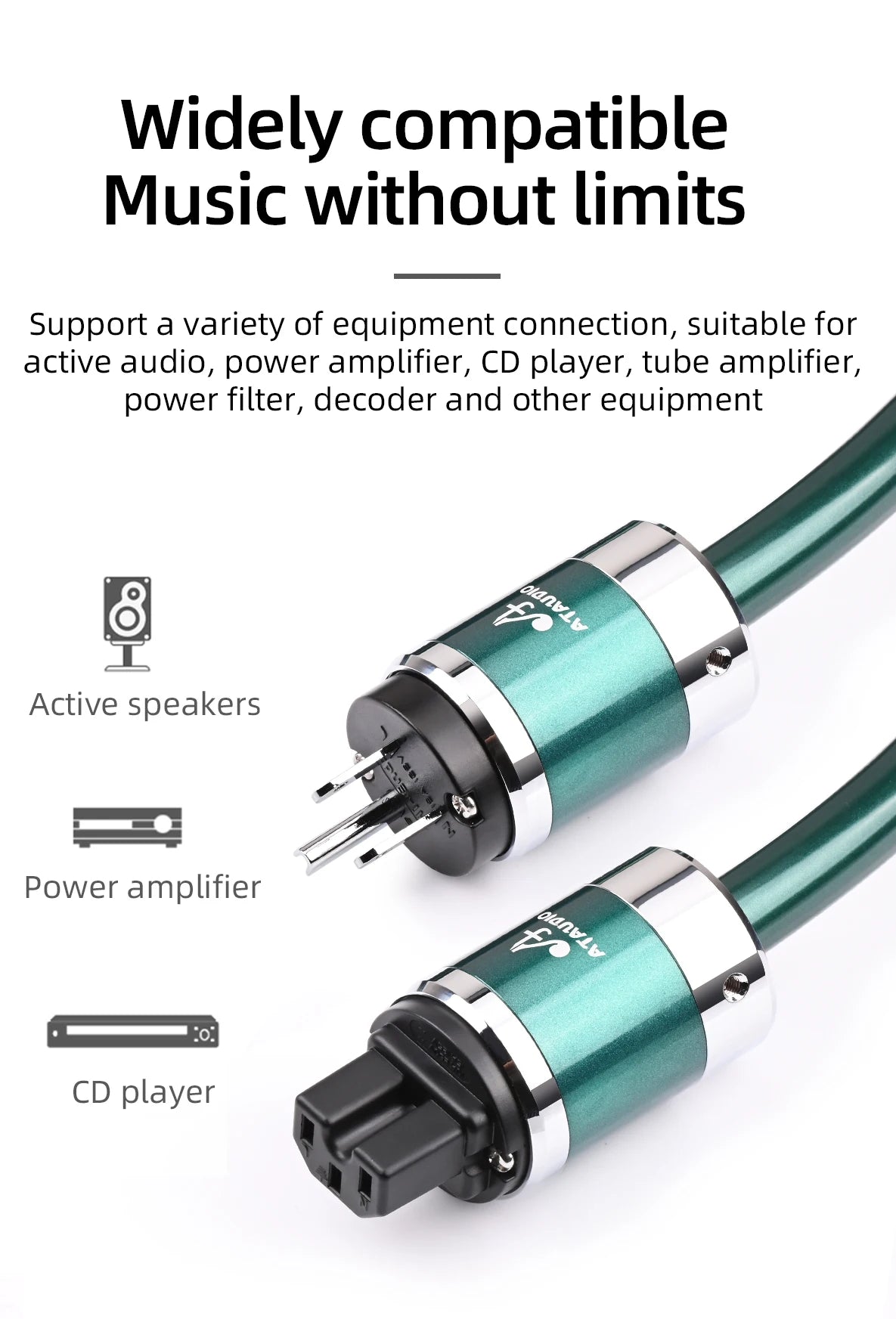 3m Hi-Fi OCC Copper Power Cable for Tube Amplifiers