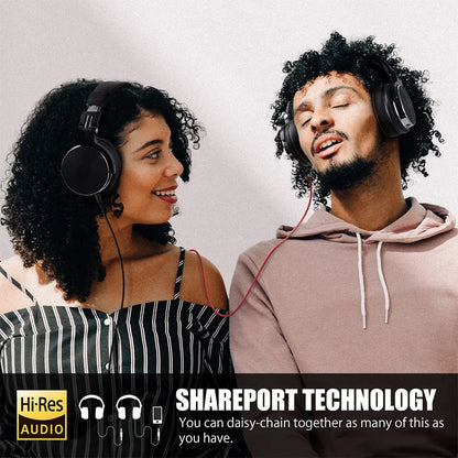 Over-Ear Studio Headphones with Microphone for PC and Phone