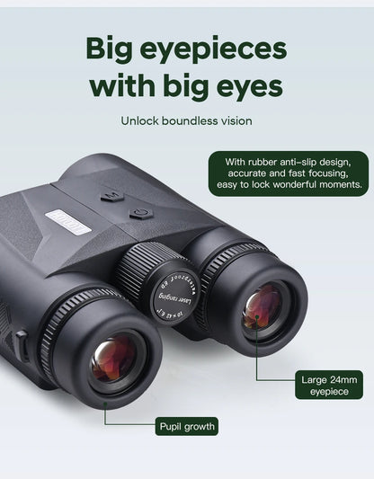 1800m Rangefinder ED Binoculars 10x42 Waterproof Khaki