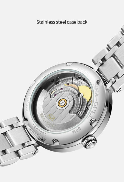 Ladies Automatic Mechanical Watch with Sapphire Crystal Glass