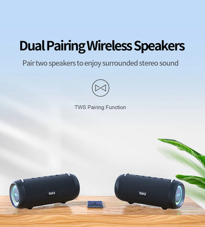 Waterproof 60W Wireless Speaker with Powerful Bass for Camping