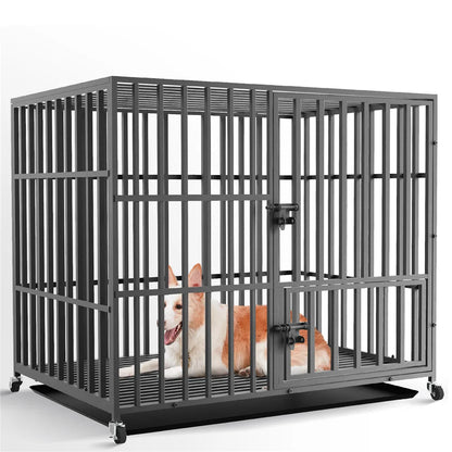 XXL Heavy Duty Dog Cage with Wheels & Secure Locks