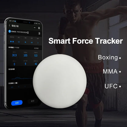 Portable Smart Punching Bag Power Meter Speed Sensor White