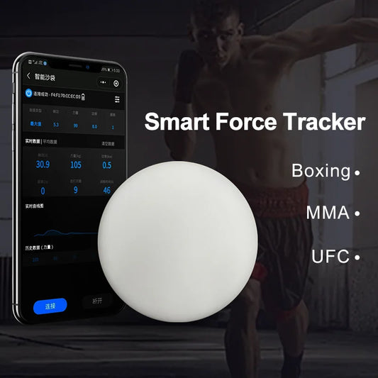 Portable Smart Punching Bag Power Meter Speed Sensor White