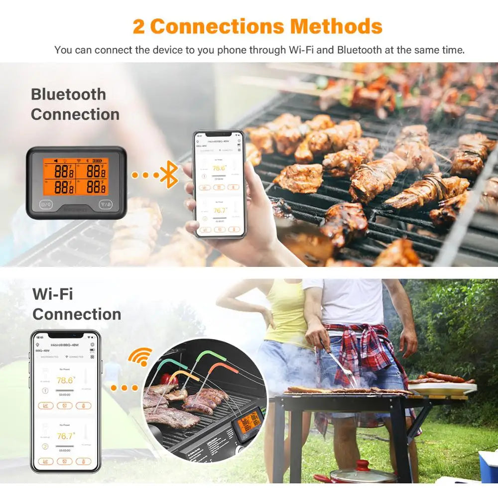Wireless WiFi BBQ Thermometer 4 Probe Smart Grill