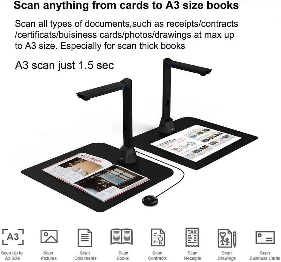 High-Resolution 16MP Portable A3 Office Scanner
