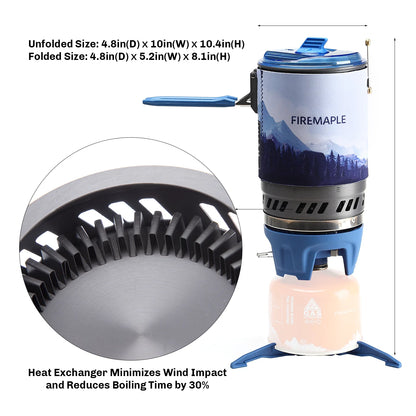 Blue Lightweight Jet Burner Camping Stove Set