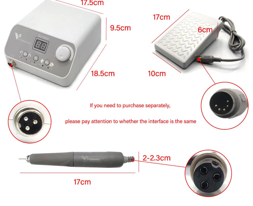 50000RPM Brushless Nail Drill Micromotor 2.35mm