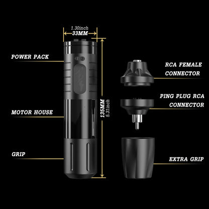 Portable Tattoo Machine Black for Professional Use