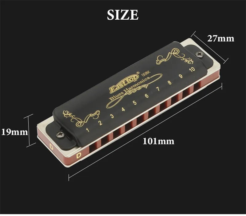 Professional 10-Hole Diatonic Harmonica Set 7 Keys