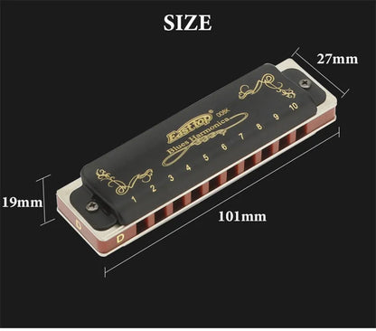Professional 10-Hole Diatonic Harmonica Set 7 Keys