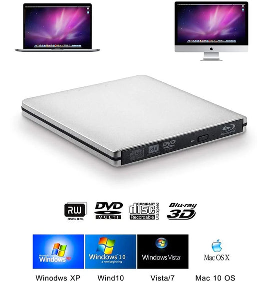 External 4K Blu-Ray DVD Burner USB 3.0