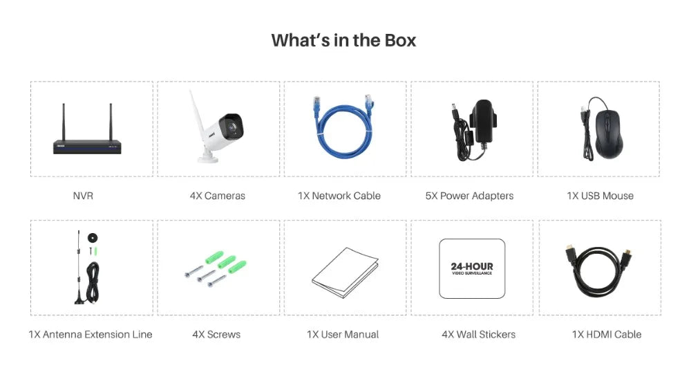 4-Camera Wireless CCTV System with Audio Recording