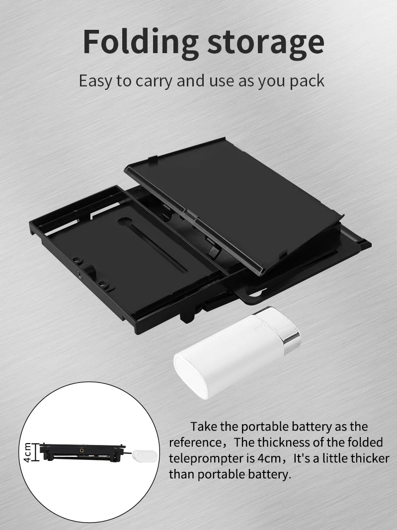 Foldable Teleprompter for 12 Inch Tablets and Phones