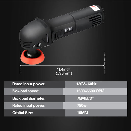 Mini Rotary Polisher Kit with Pads Extension Shaft