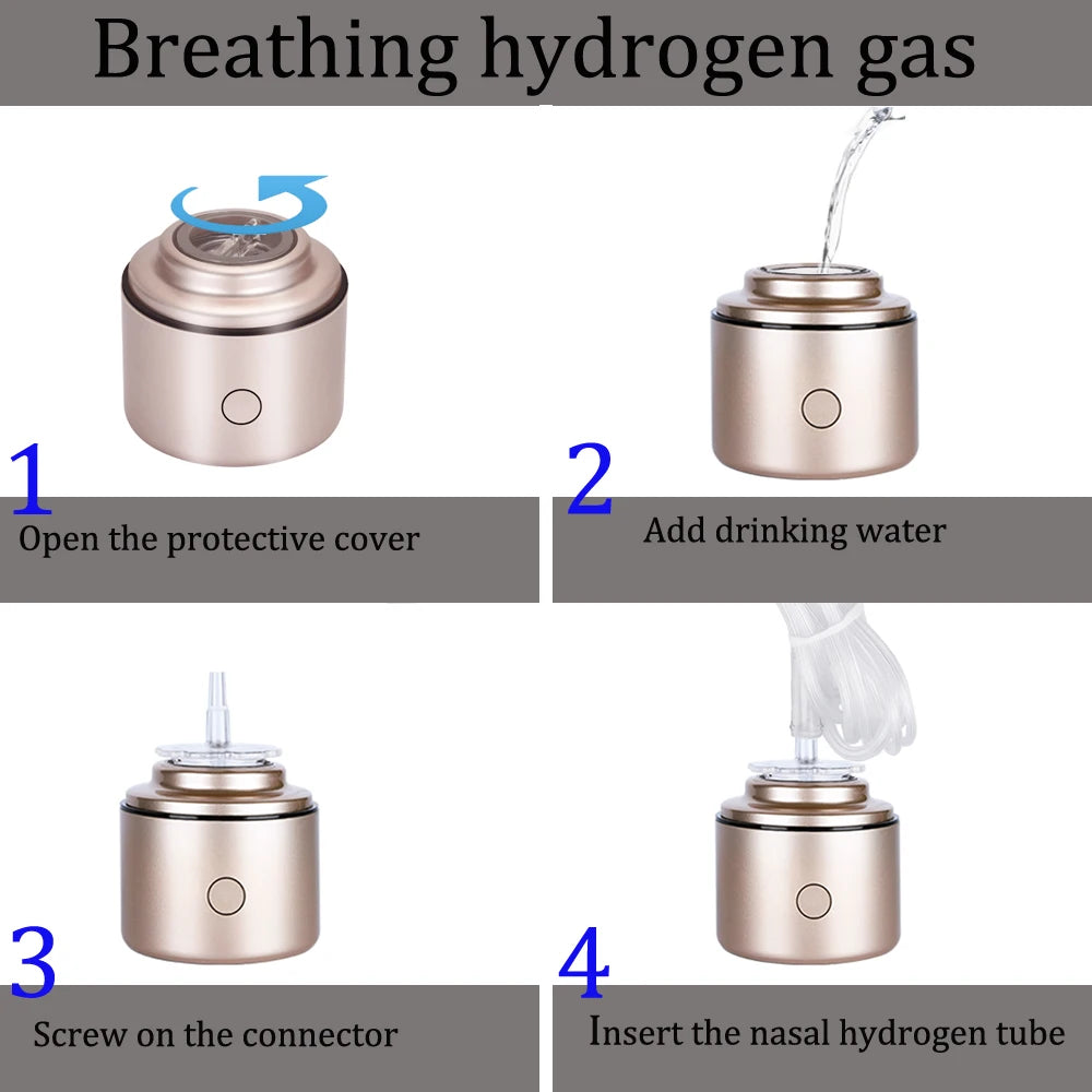 Portable Hydrogen Rich Water Bottle SPE Generator Brown