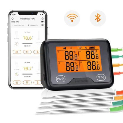 Wireless WiFi BBQ Thermometer 4 Probe Smart Grill