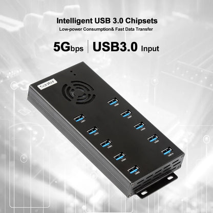 High-Speed 10-Port USB Hub 5Gbps Charger for Devices