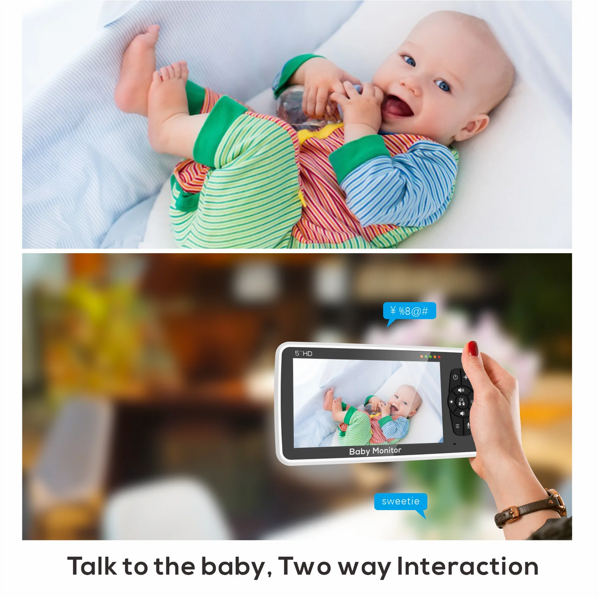 5 Inch Video Baby Monitor with 4X Zoom and Lullabies