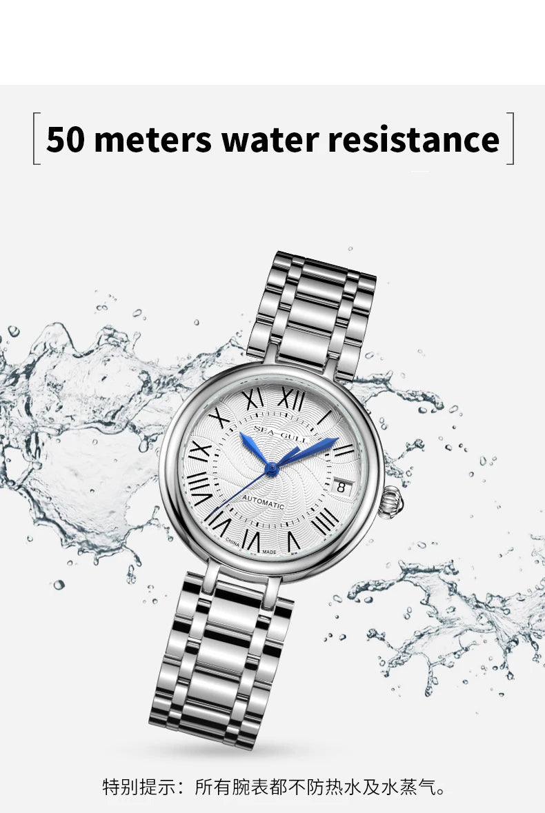 Ladies Automatic Mechanical Watch with Sapphire Crystal Glass