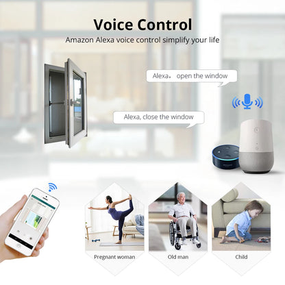300mm Motor Alexa Google Control Smart WiFi Window Opener