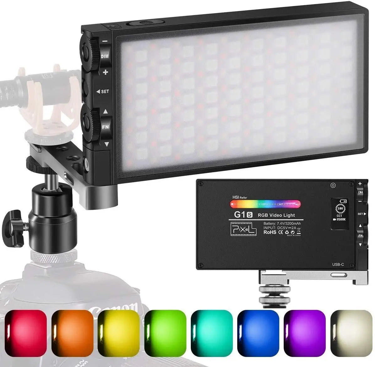 Dimmable Full Color LED Photography Light Kit 2