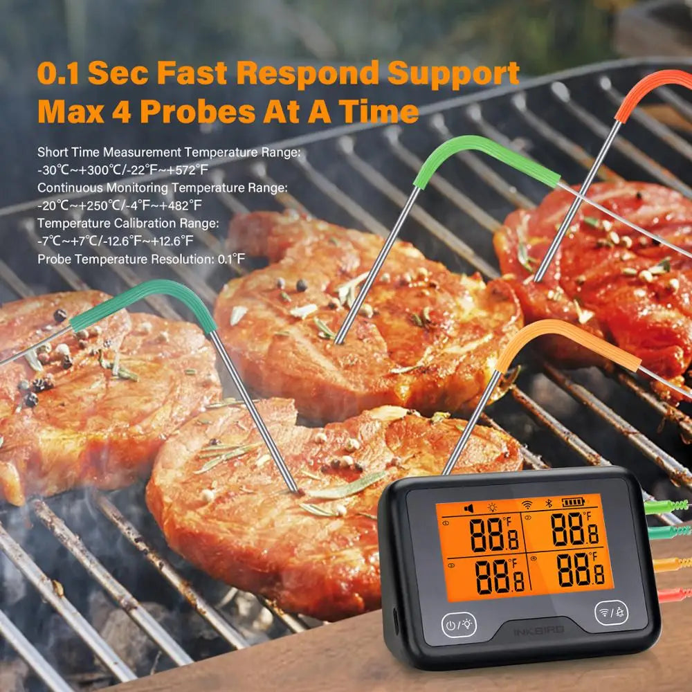 Wireless WiFi BBQ Thermometer 4 Probe Smart Grill