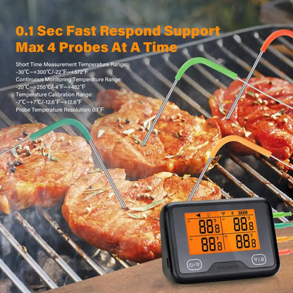 Wireless WiFi BBQ Thermometer 4 Probe Smart Grill