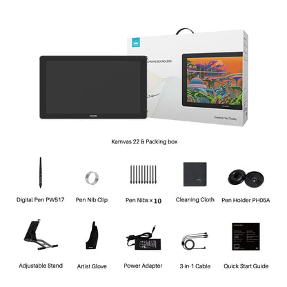 HUION Kamvas 21.5" Graphic Tablet Pen Display with Anti-Glare Screen