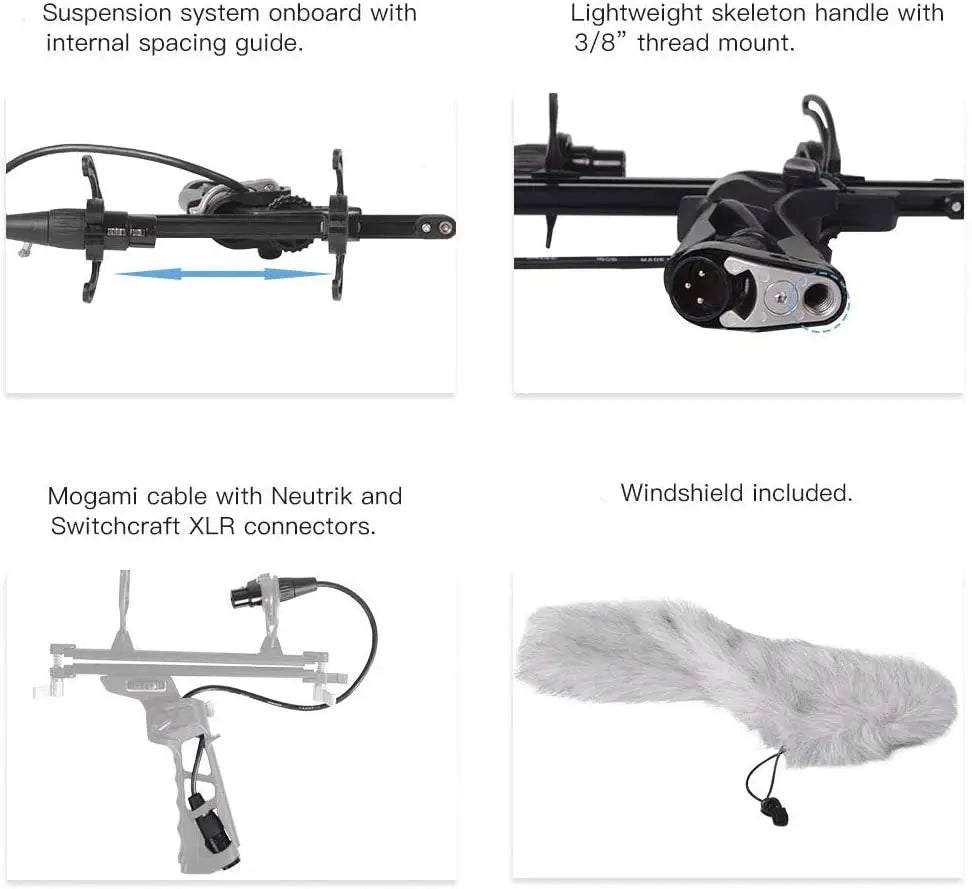 Microphone Shock Mount Windshield Cage Suspension Kit