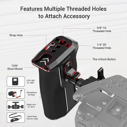 Adjustable Left Side Camera Grip with NATO Rail