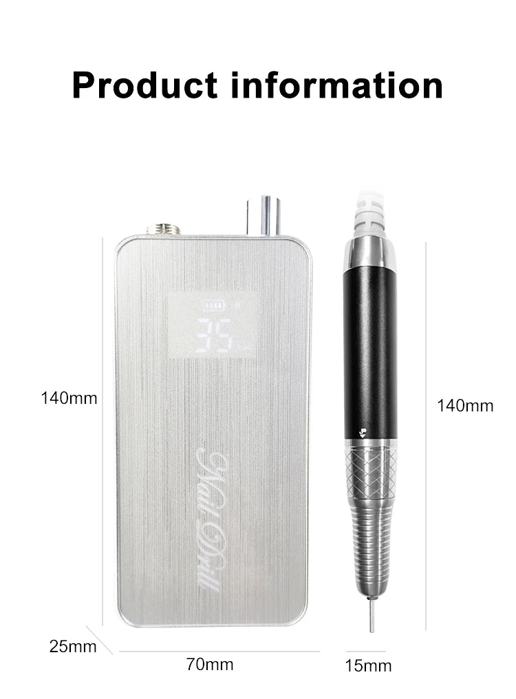 Portable TP322 Silver Cordless Nail Polishing and Sanding Machine