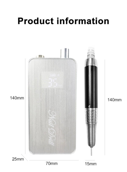 Portable TP322 Silver Cordless Nail Polishing and Sanding Machine