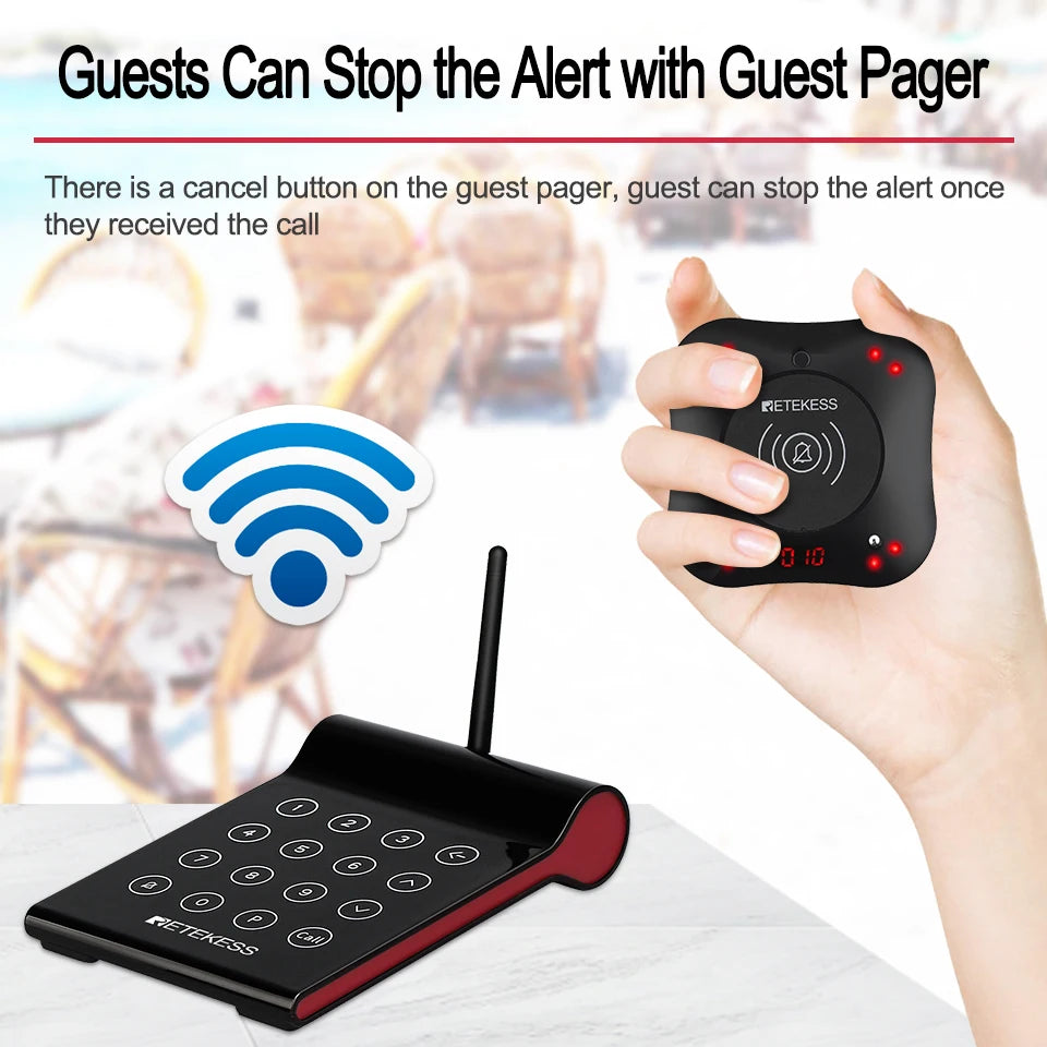 Wireless Restaurant Paging System with Coaster Buzzers and Vibration Alerts